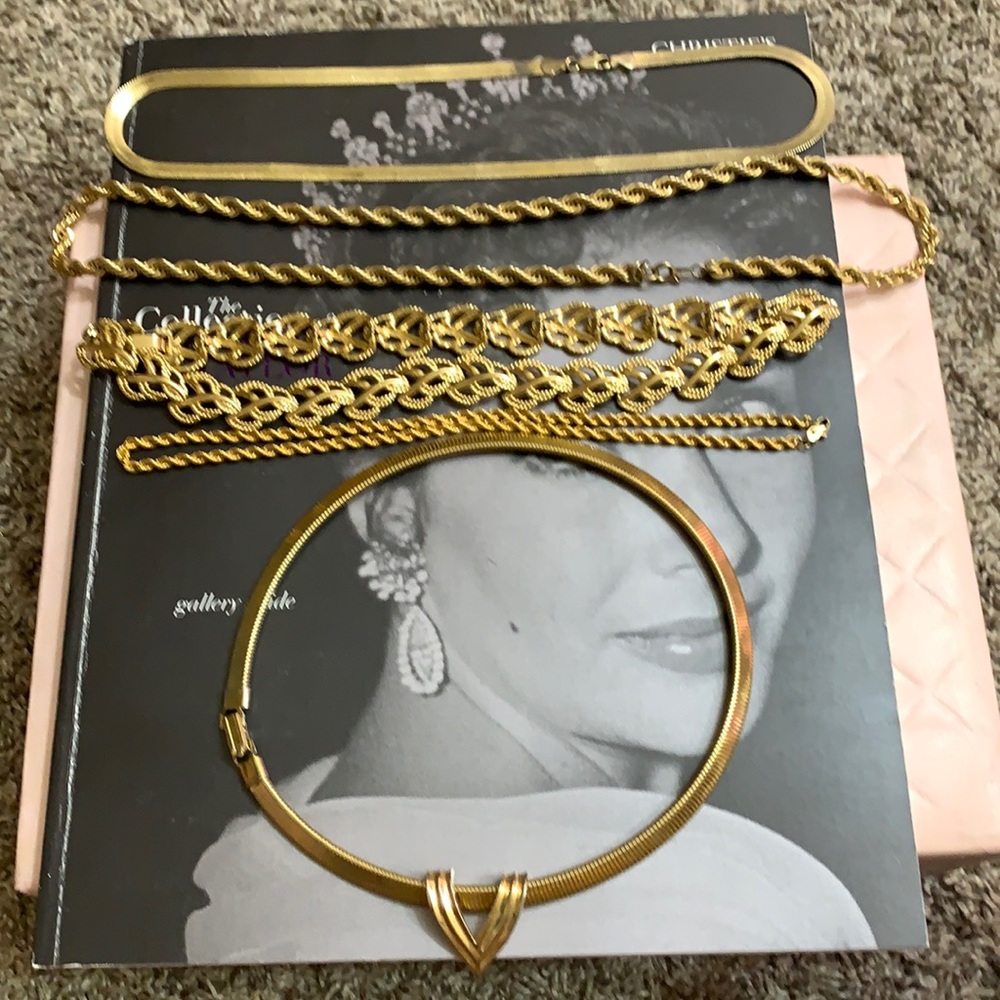 💕Gold vintage necklaces lot💕